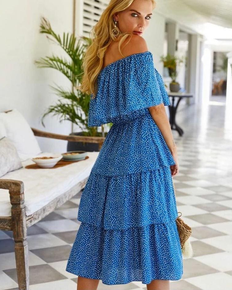 Juliet Blue Midi Dress