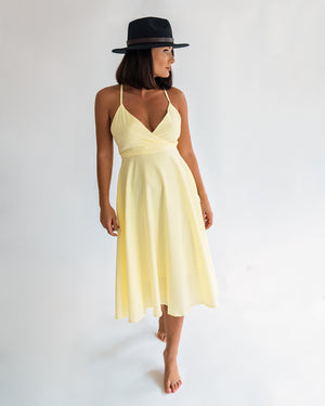 Jodie Yellow Midi Dress